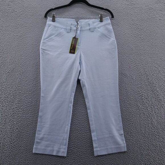 Tommy Bahama Pants - Tommy Bahama 18‎ Golf Womens Sunset Crop Pants 4 Blue Cotton Silk Blend NEW